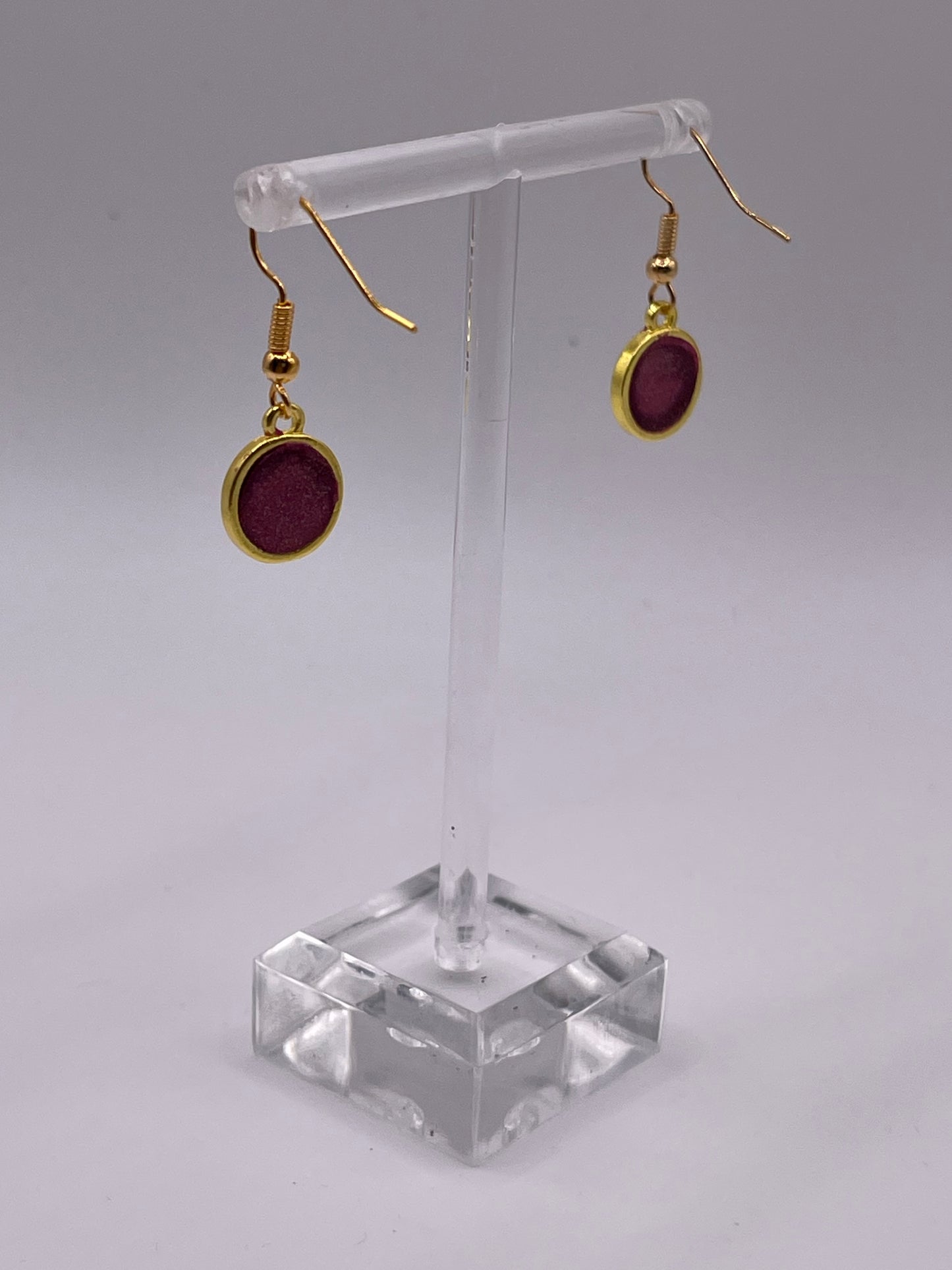Petite Round Dangle Inlay Earrings