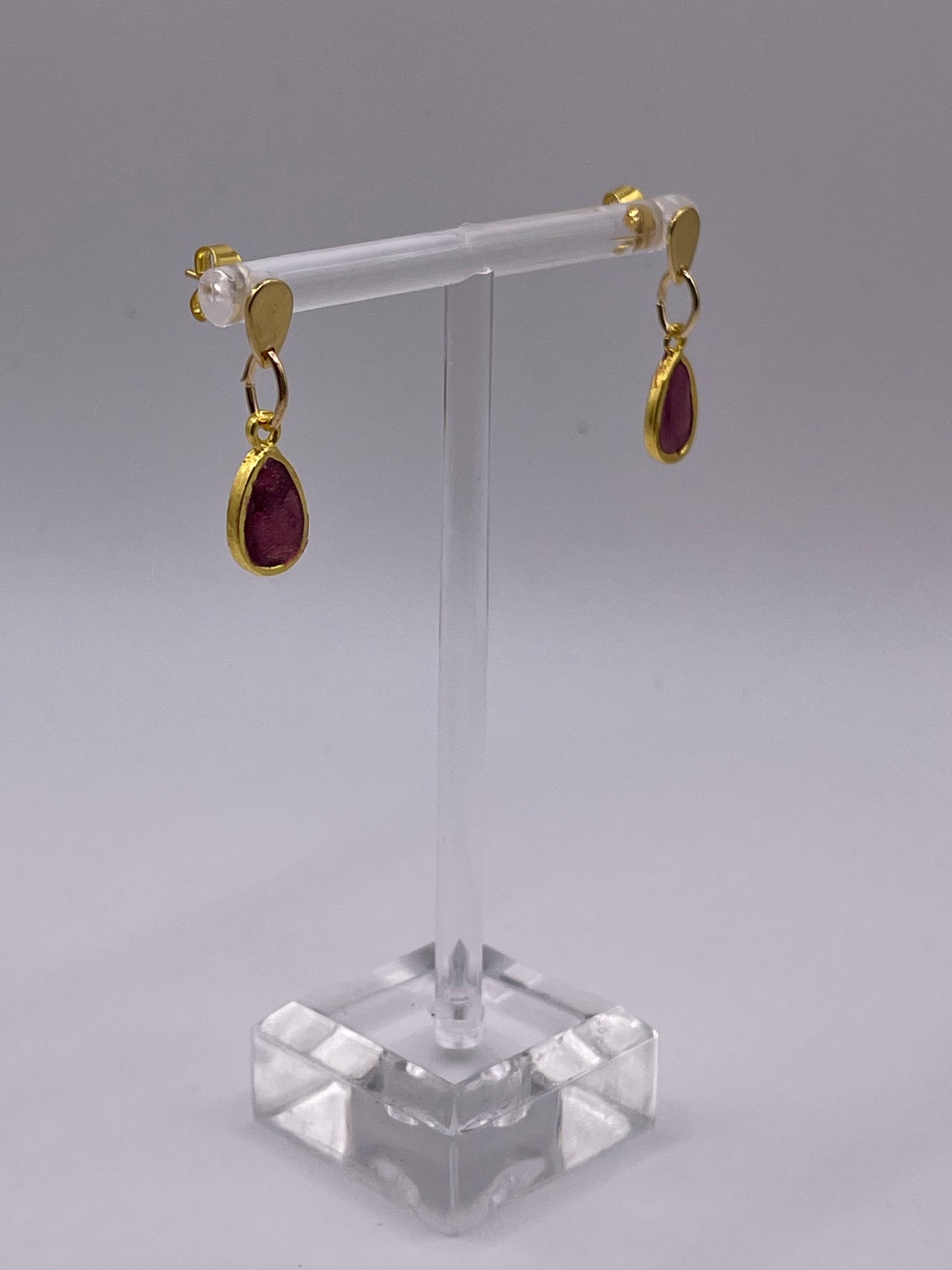 Petite Dangle Inlay Teardrop Earrings