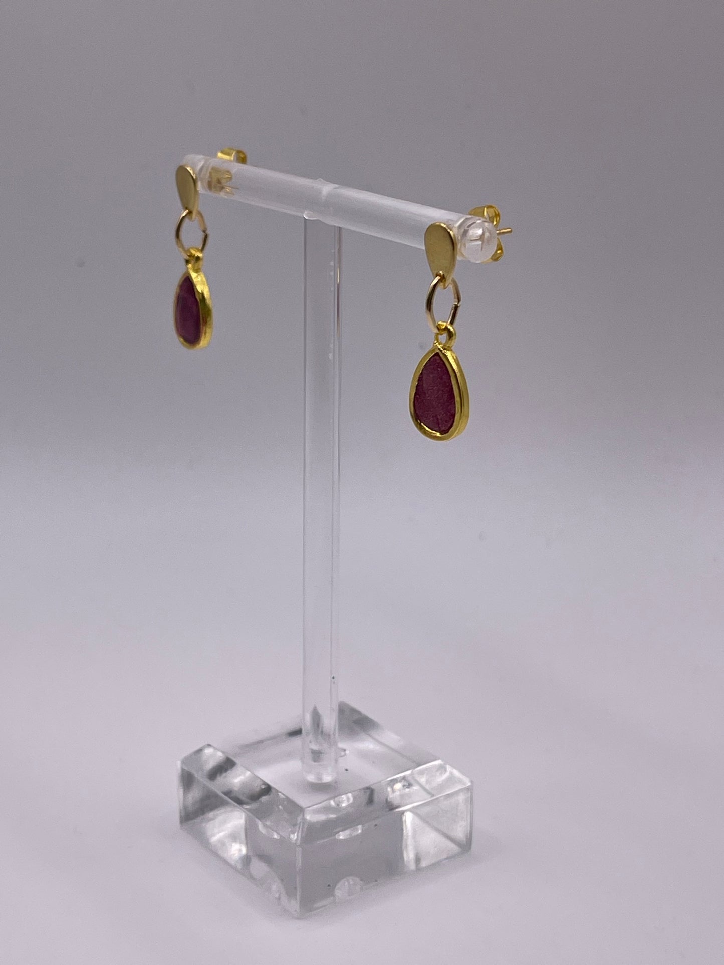 Petite Dangle Inlay Teardrop Earrings