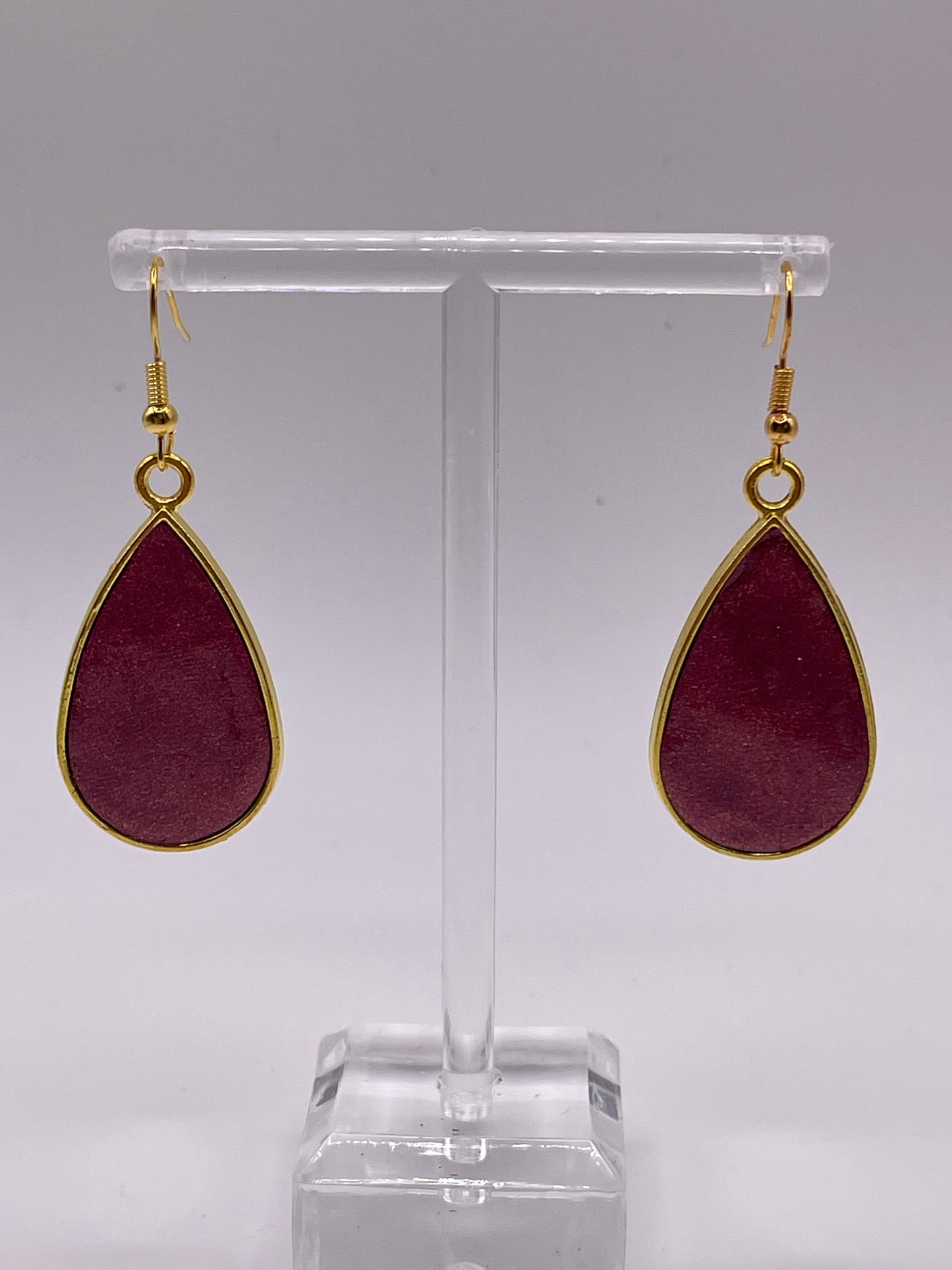 Polymer Clay Inlay Large Teardrop Dangle Earrings