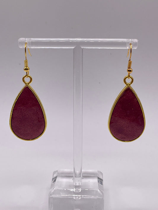 Polymer Clay Inlay Large Teardrop Dangle Earrings