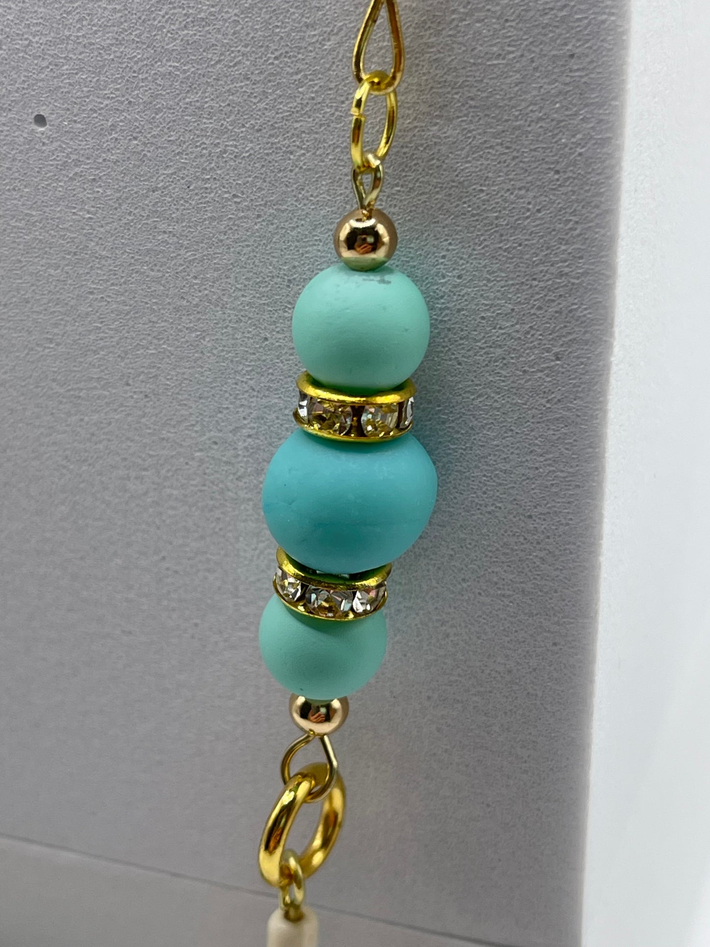 Turquoise Colored Polymer Clay Necklace