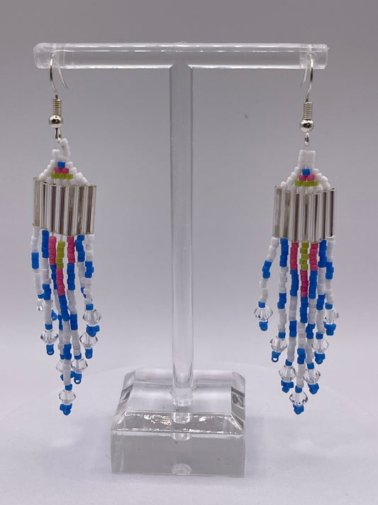 Fringed beaded earrings