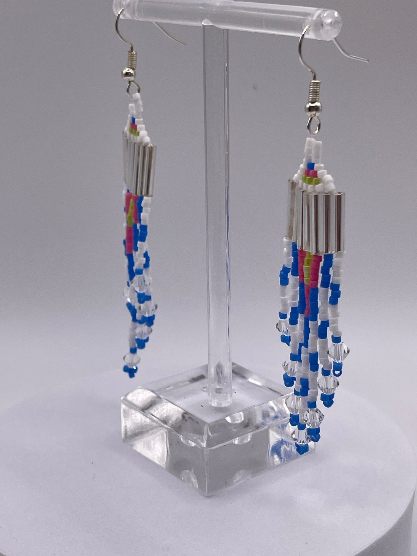 Fringed beaded earrings