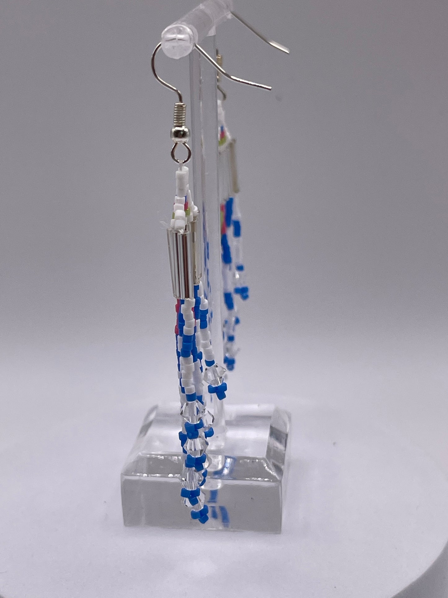 Fringed beaded earrings