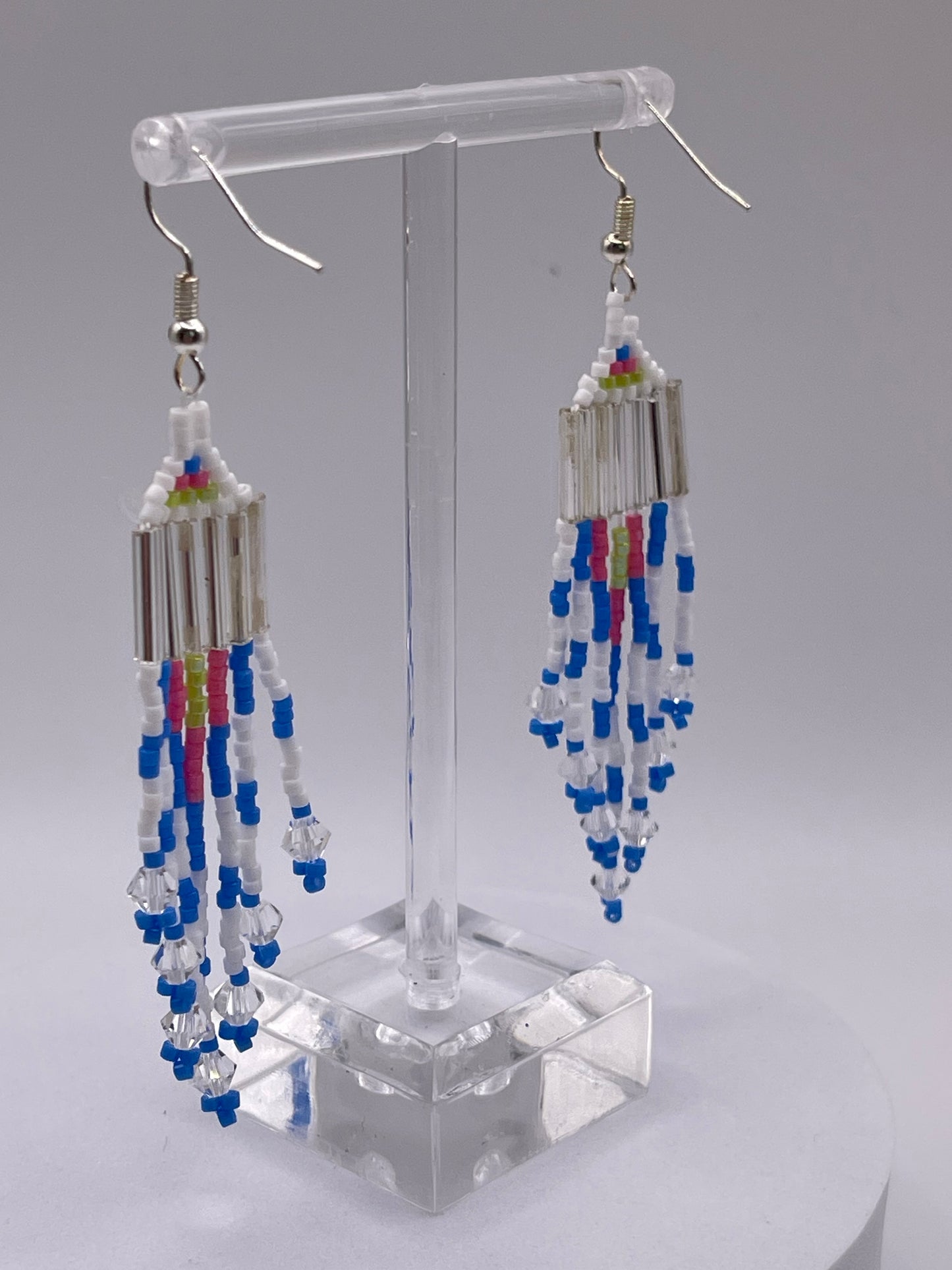 Fringed beaded earrings