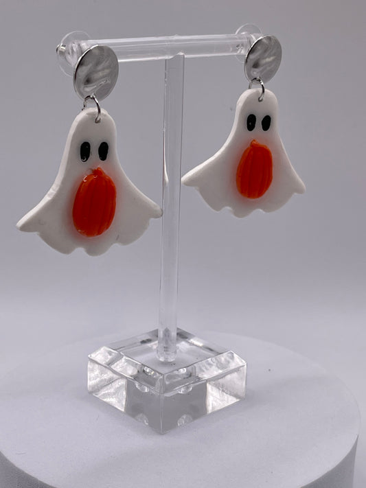 Halloween Ghost & Pumpkin Earrings