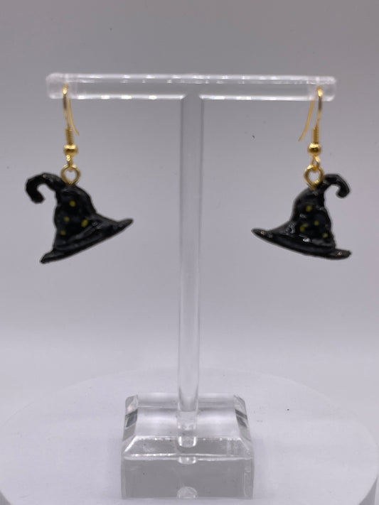 Black Witch Hat Earrings