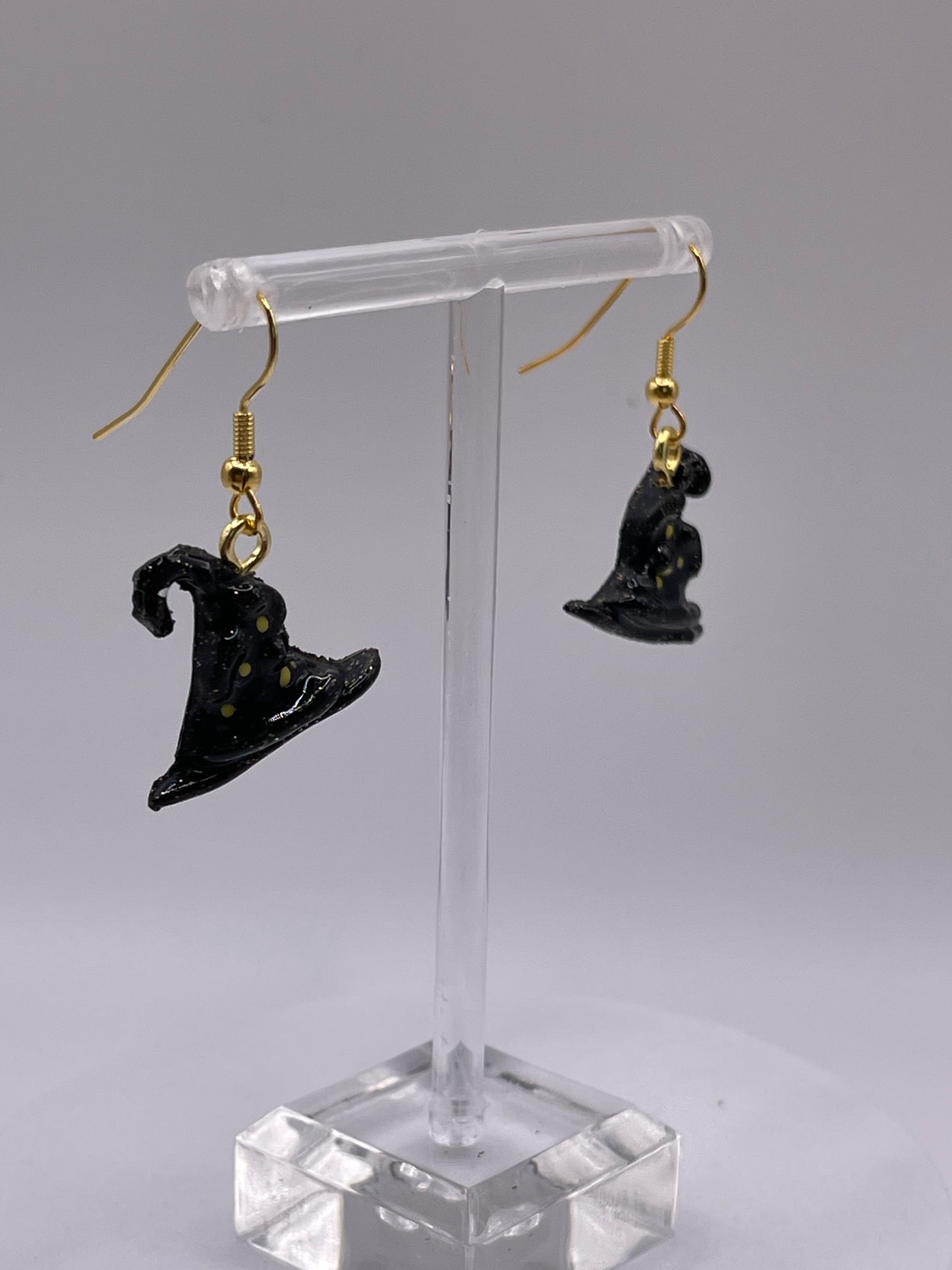 Black Witch Hat Earrings