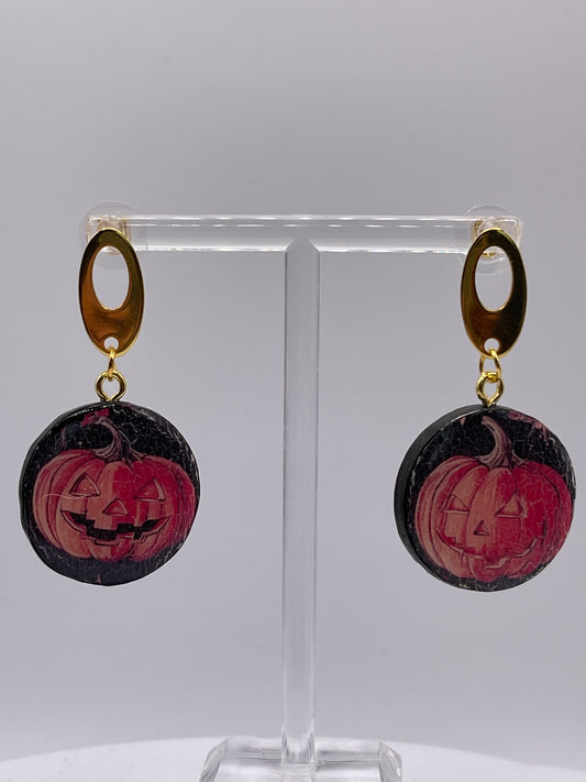 Jack O’ Lantern Dangle Earrings