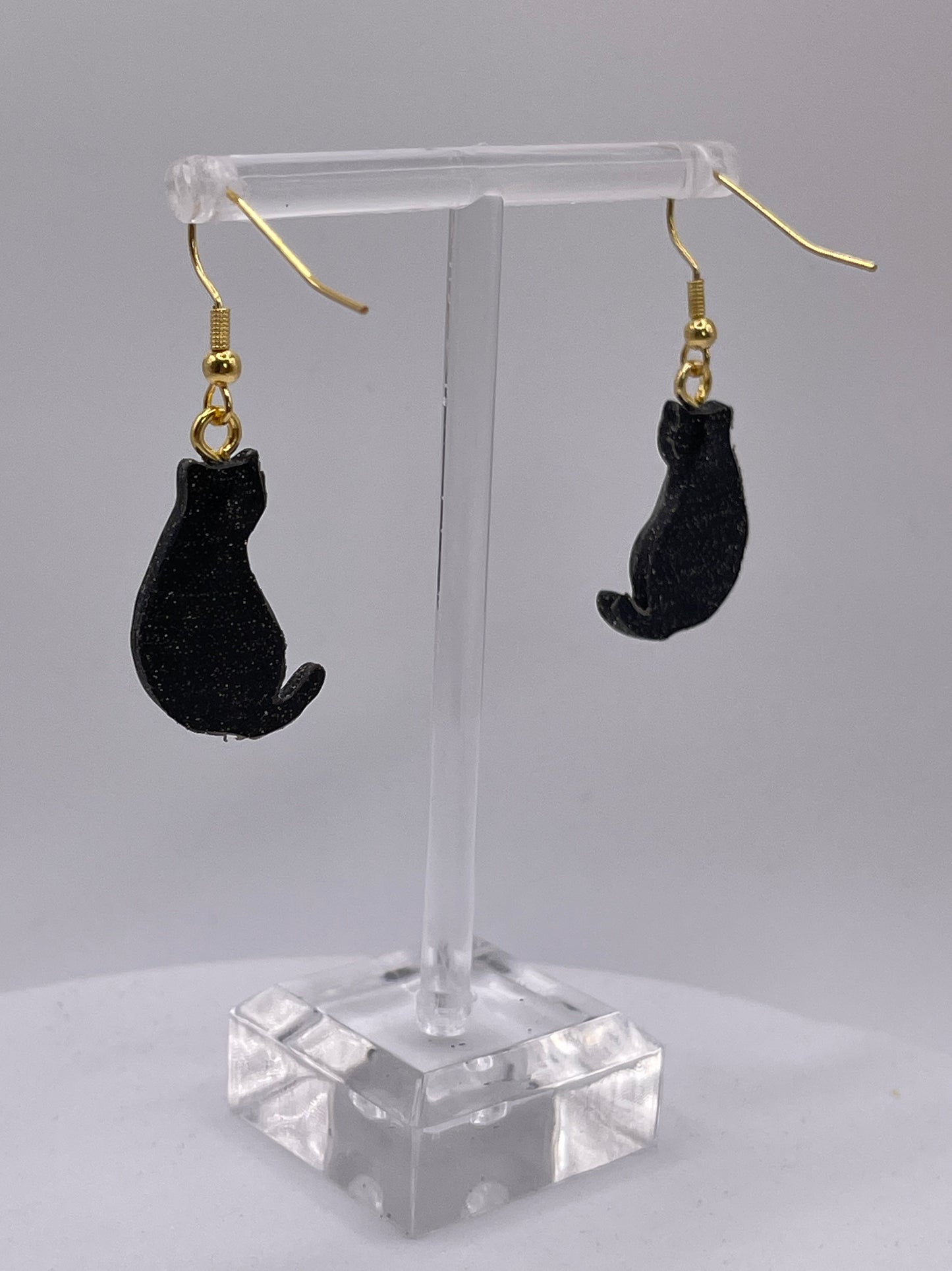 Black Cat Dangle Earrings
