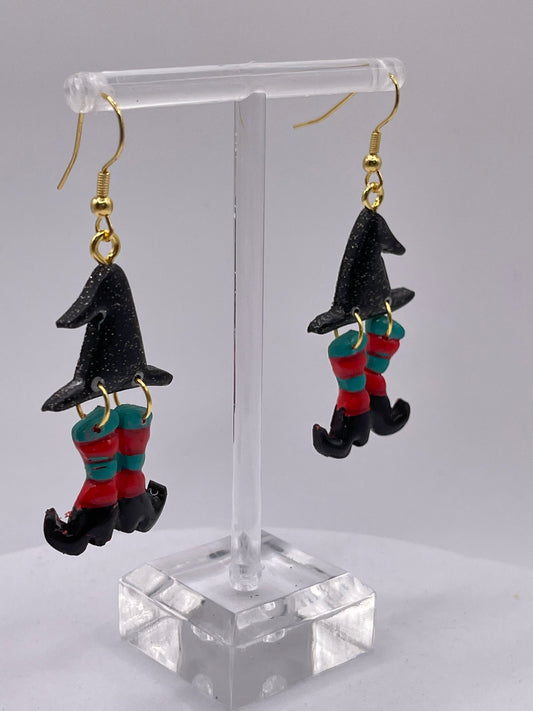 Witch Hat & Legs Earrings