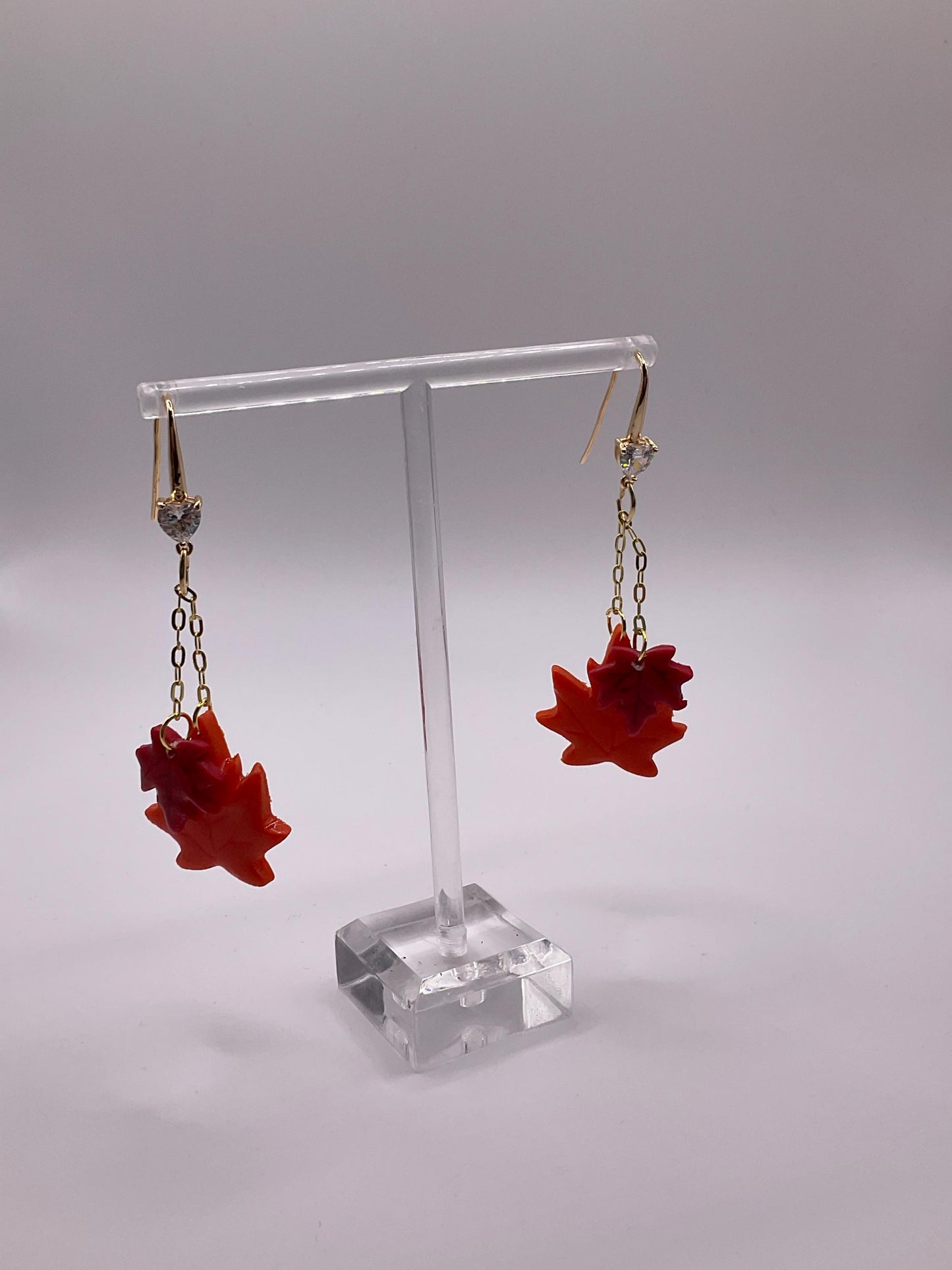 Autumn Leaves Polymer Clay Dangle Earrings