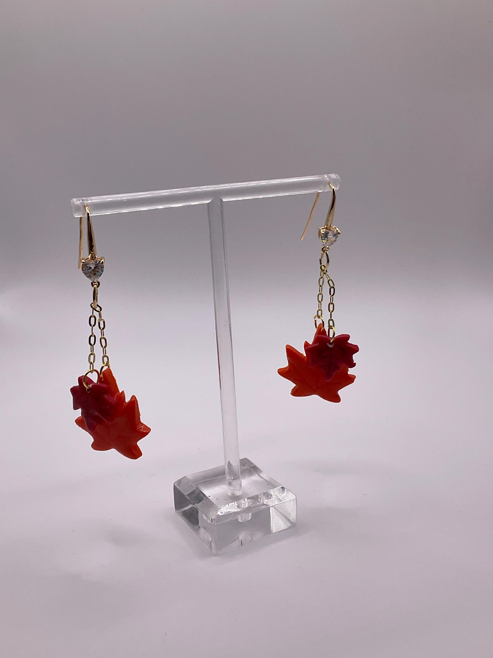 Autumn Leaves Polymer Clay Dangle Earrings