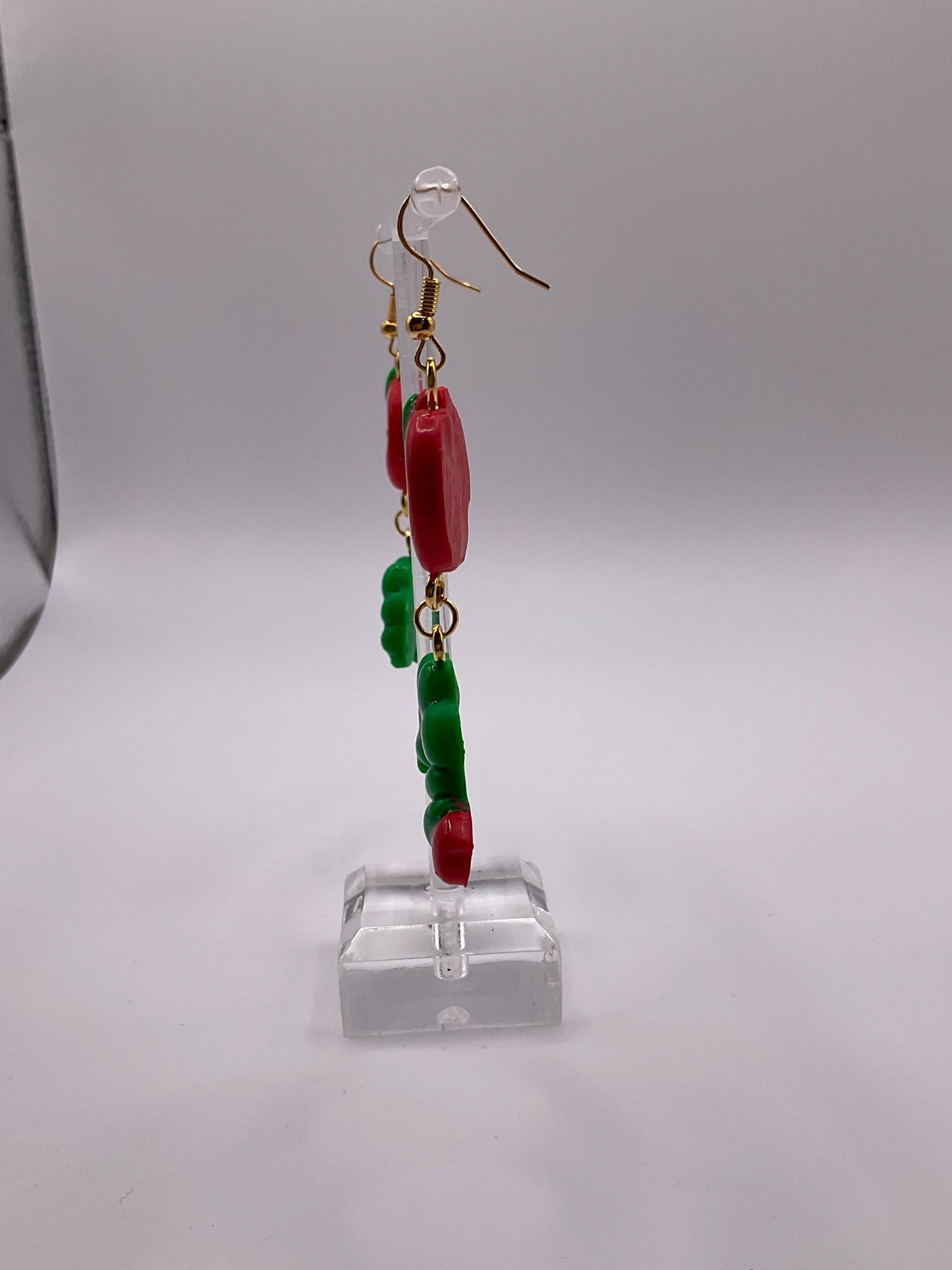 Lightweight Polymer Clay Hungry Caterpillar Inspired Dangle Earrings