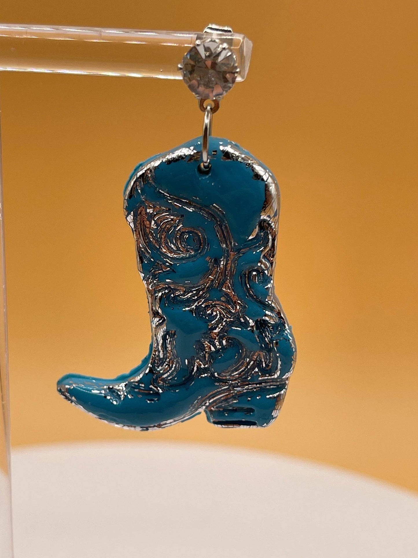 Turquoise Cowboy Boot Earrings