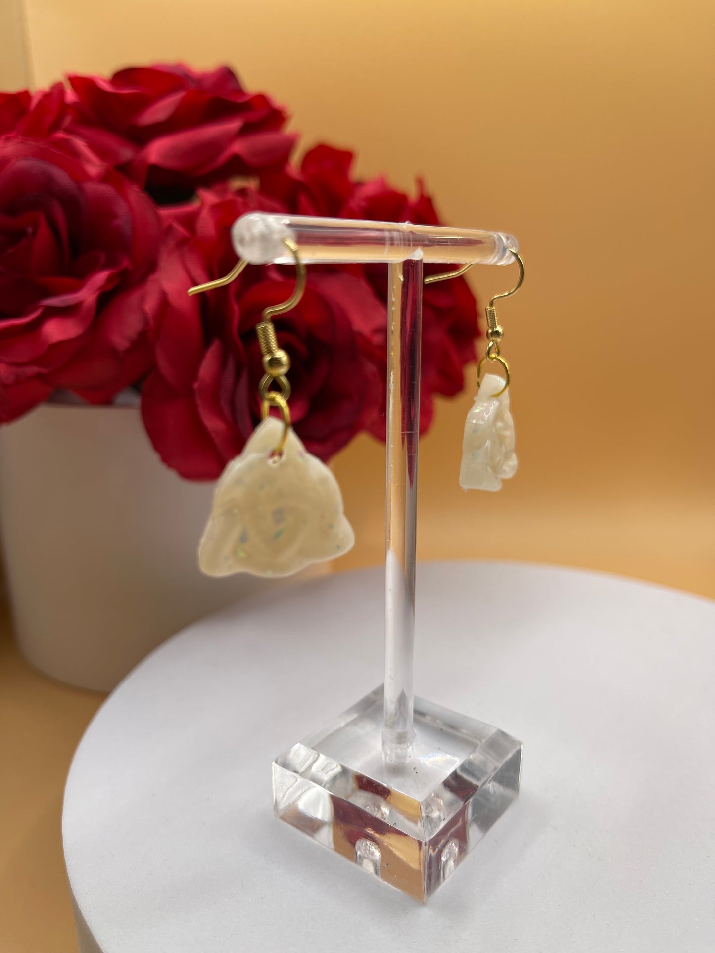 Celtic Knot Polymer Clay Opal-Look Earrings