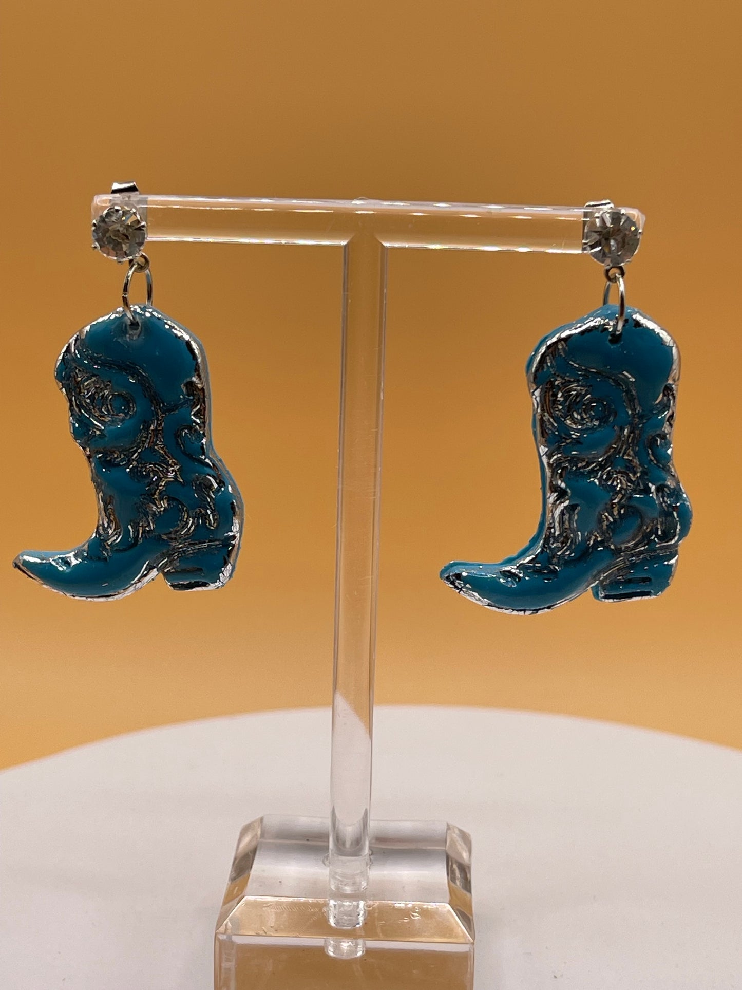 Turquoise Cowboy Boot Earrings