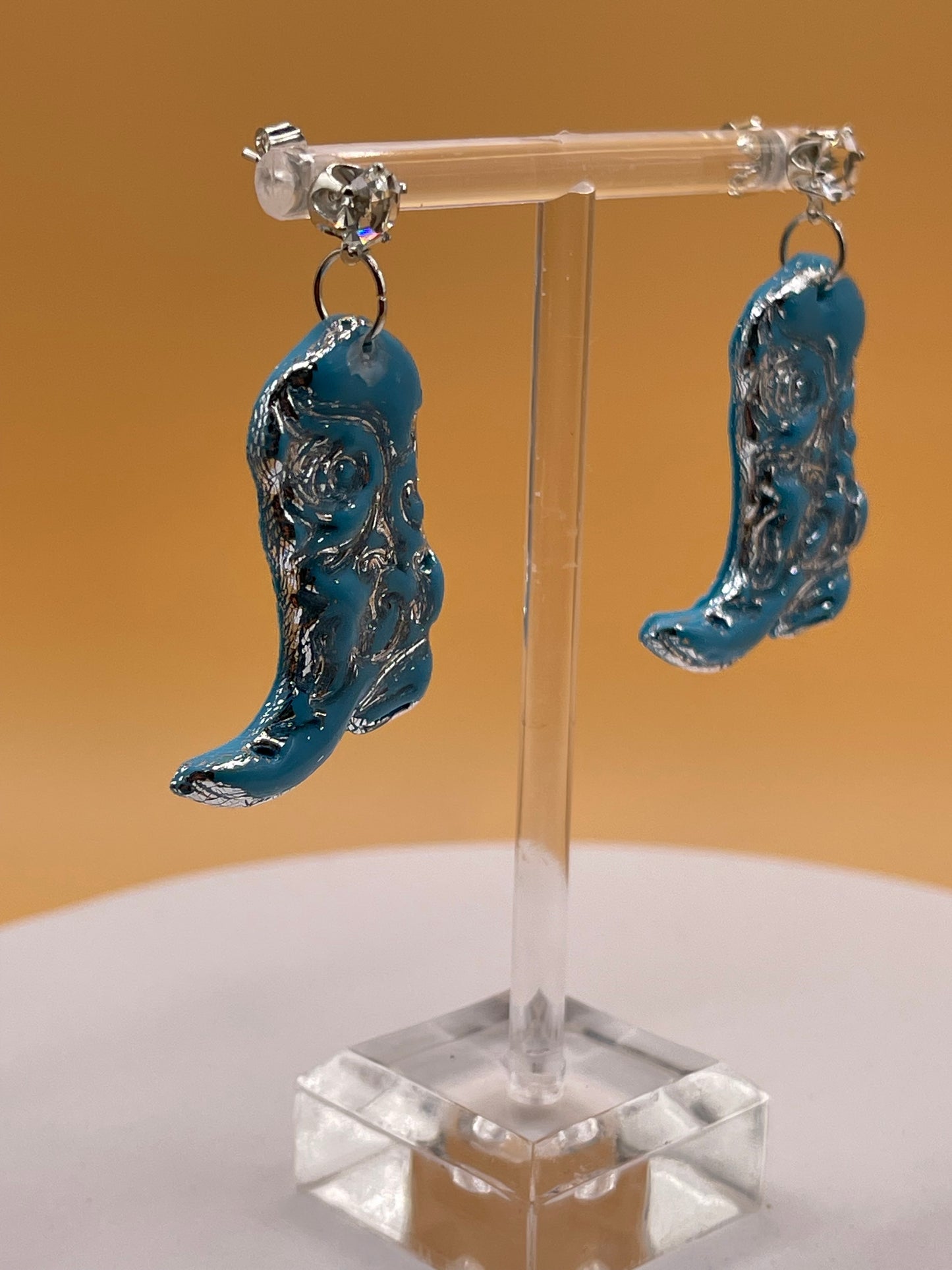 Turquoise Cowboy Boot Earrings