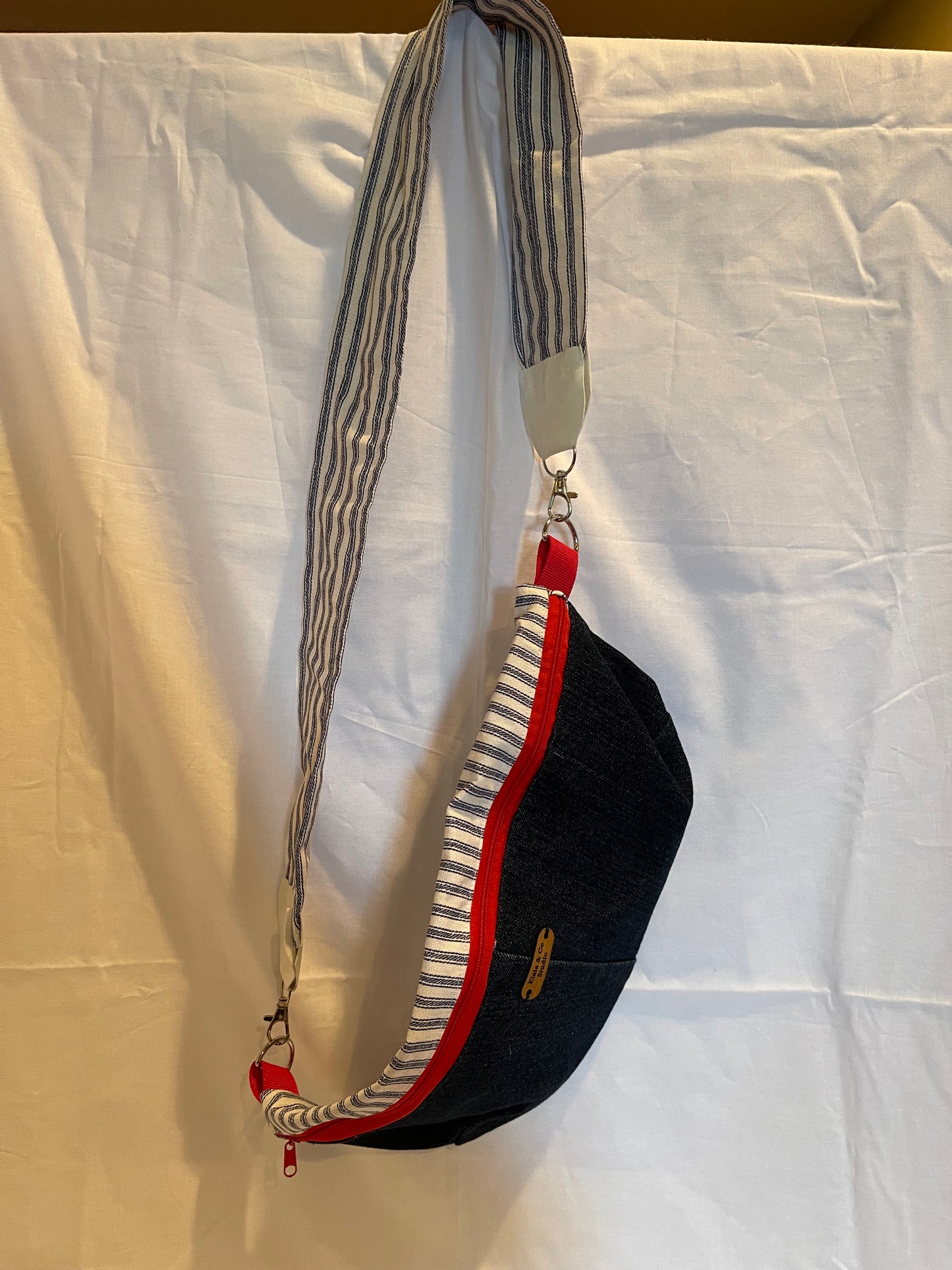 Upcycled Denim Sling Bag OOAK