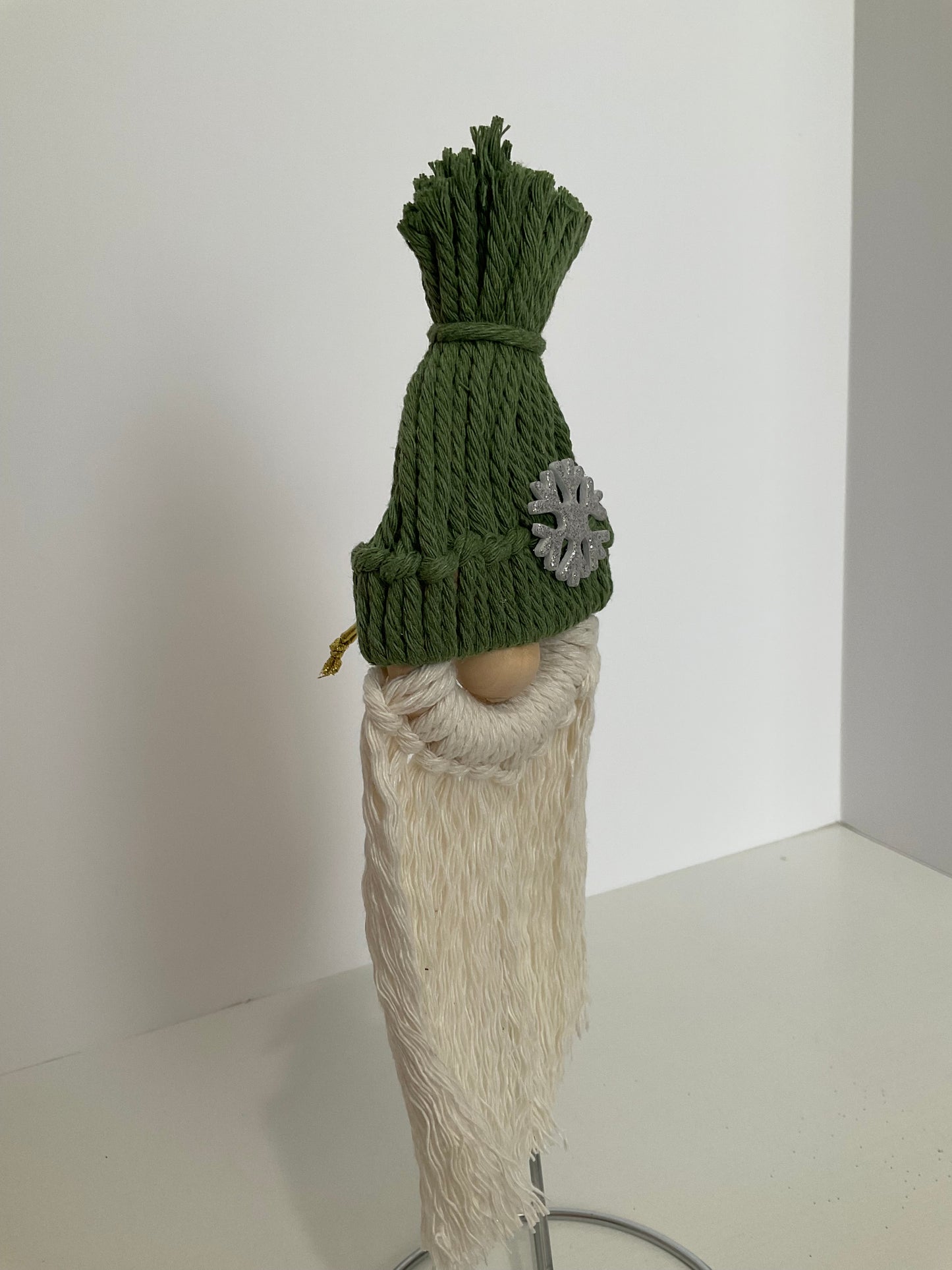 Light Green Macrame Gnome Ornament