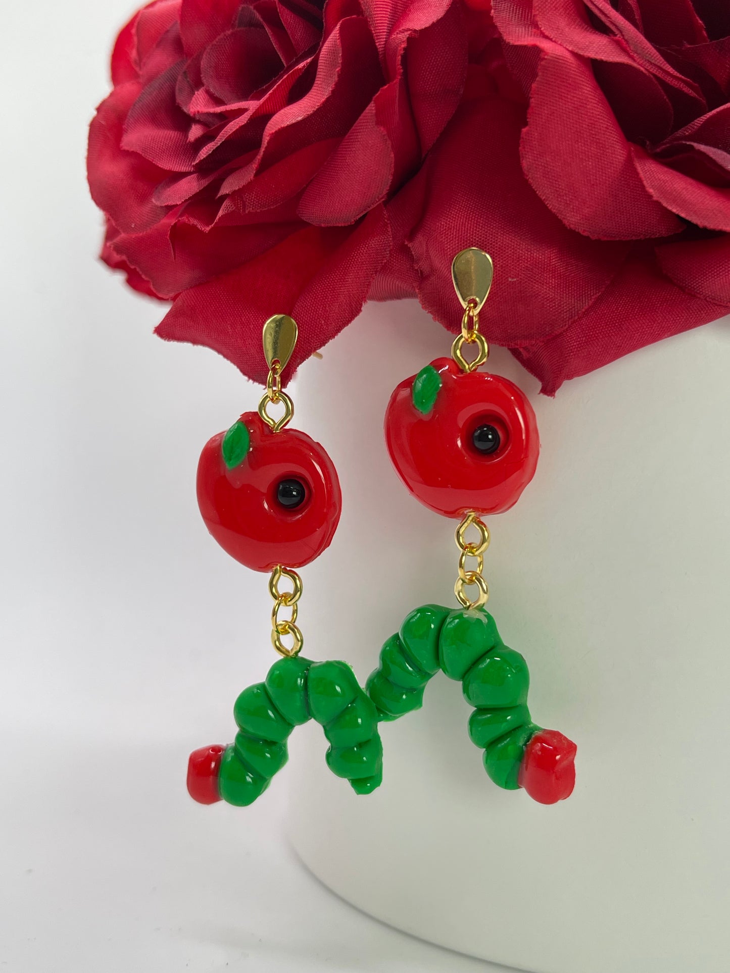 Hungry Caterpillar & Apple Earrings