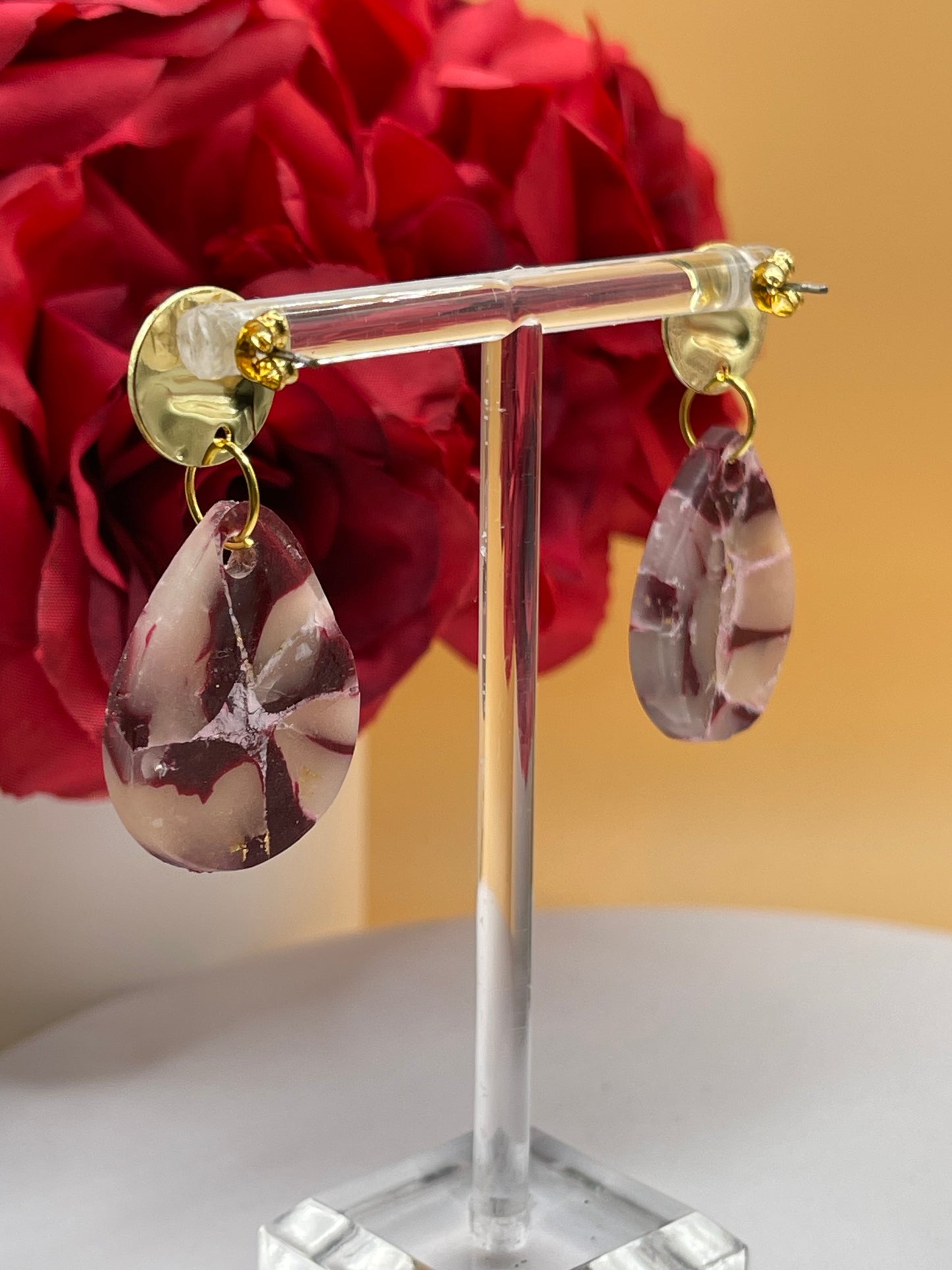 Marbled Polymer Clay Earrings