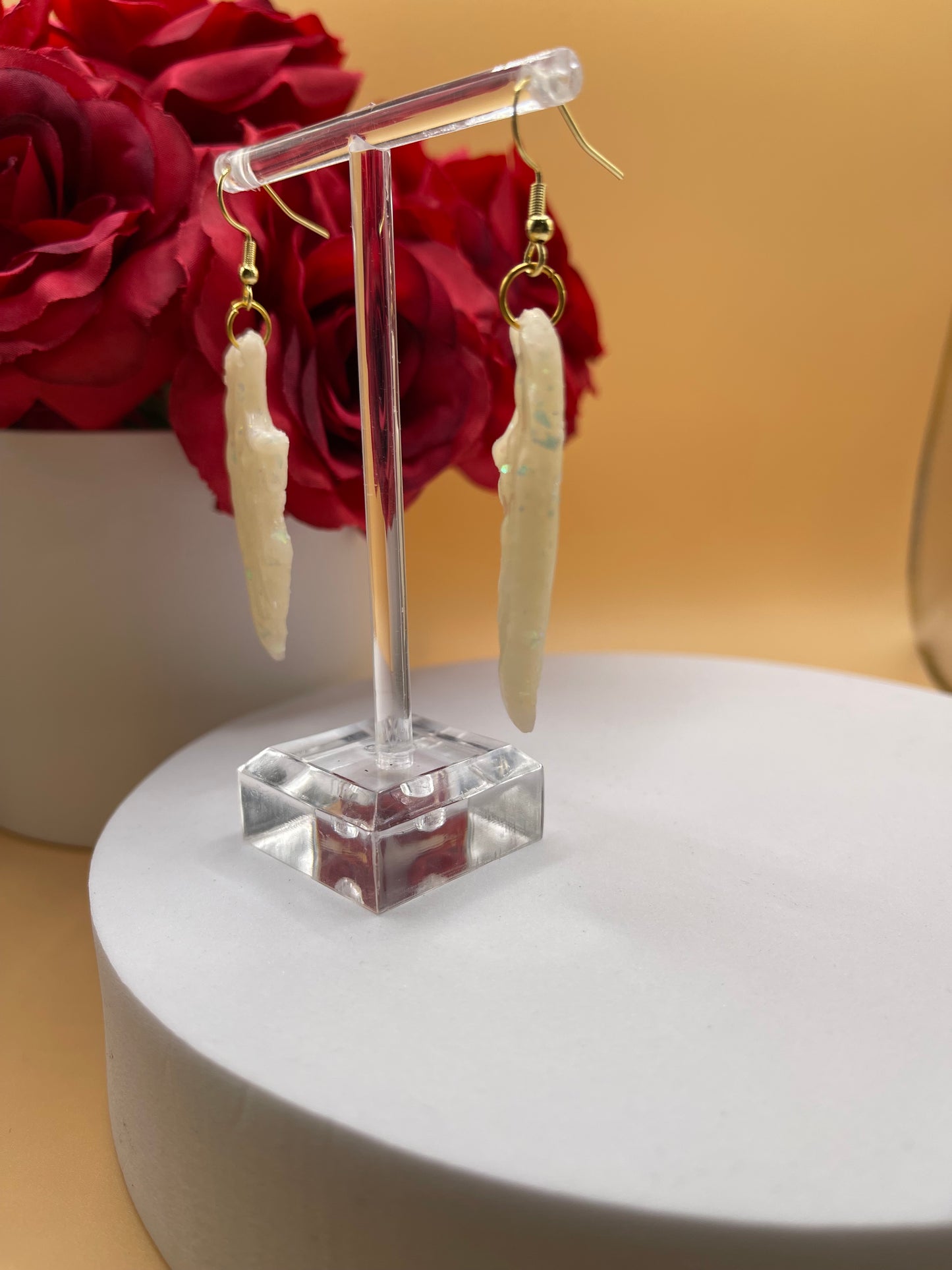 Opal-look Angel Wing Earrings