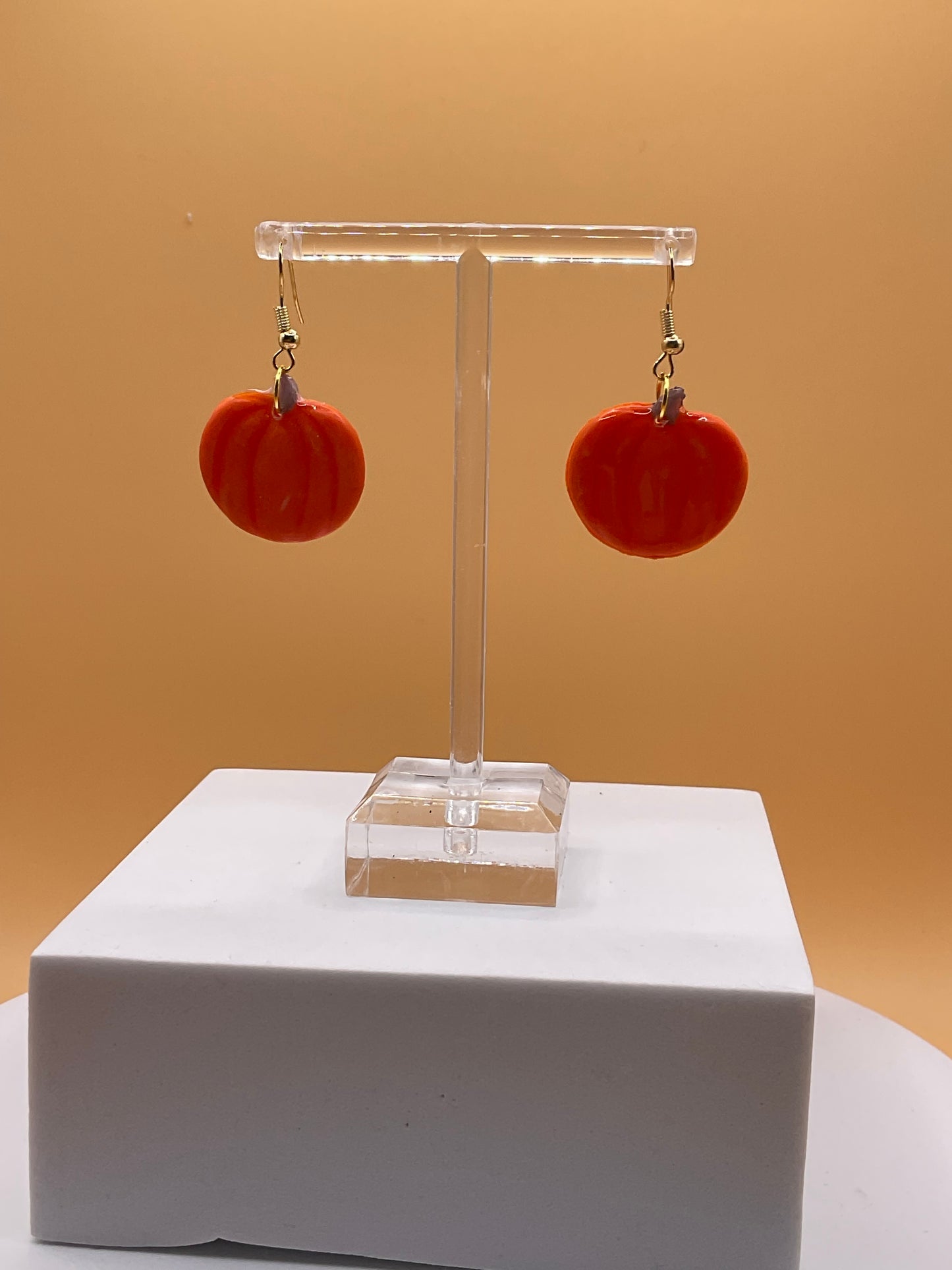 Fall Pumpkin Dangle Earrings | Autumn Gourds | Thanksgiving Earrings