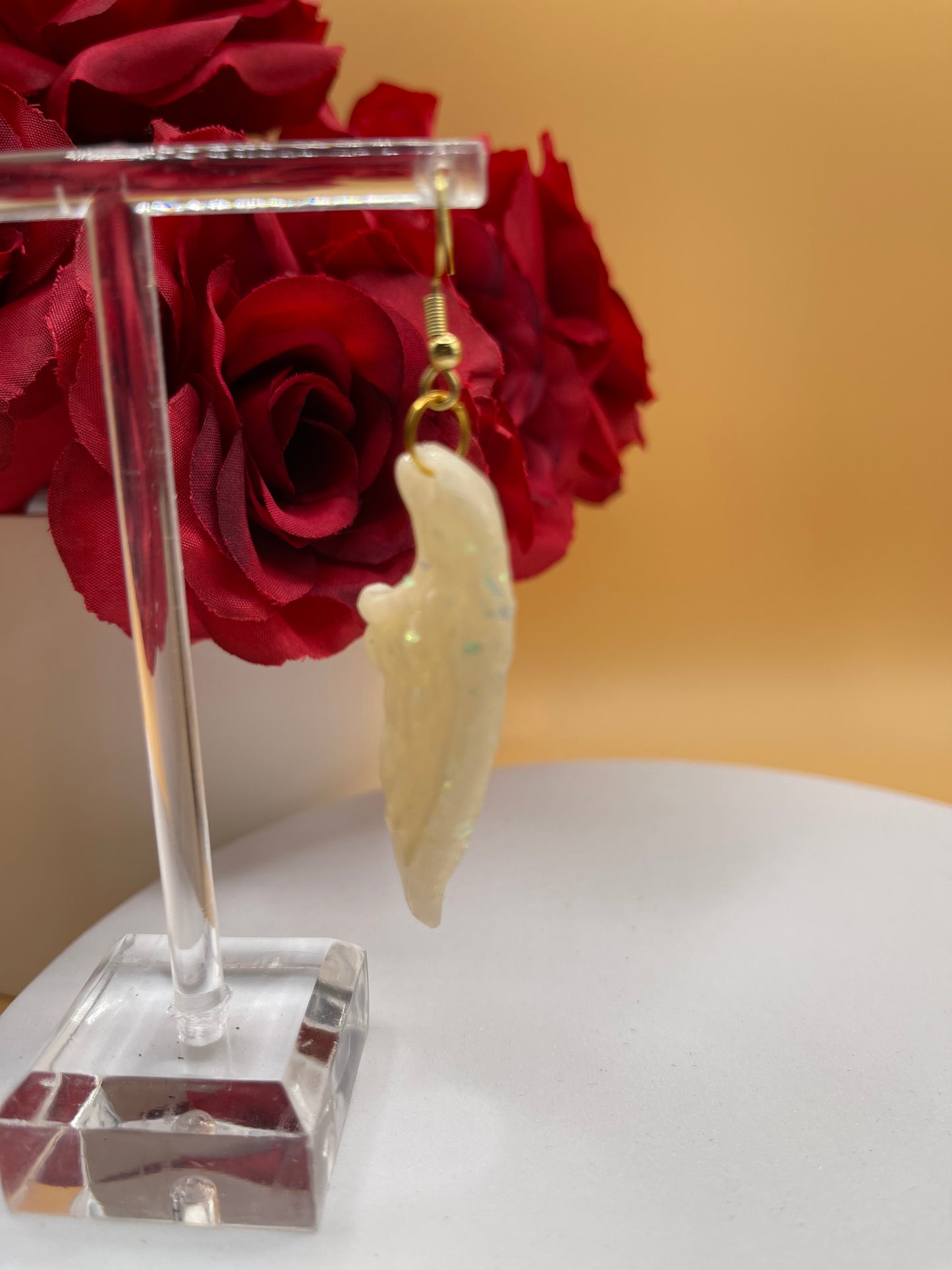 Opal-look Angel Wing Earrings