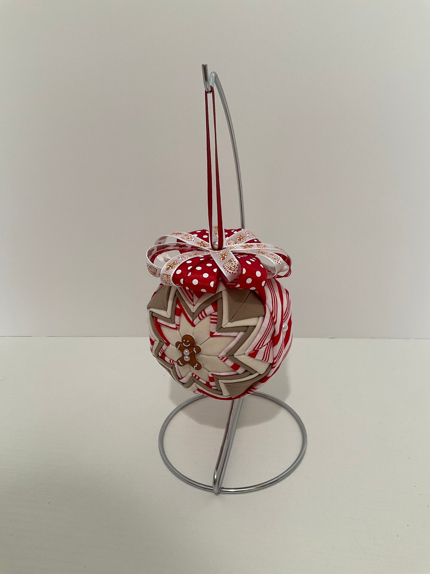 Gingerbread Quilt-look Ball Ornament