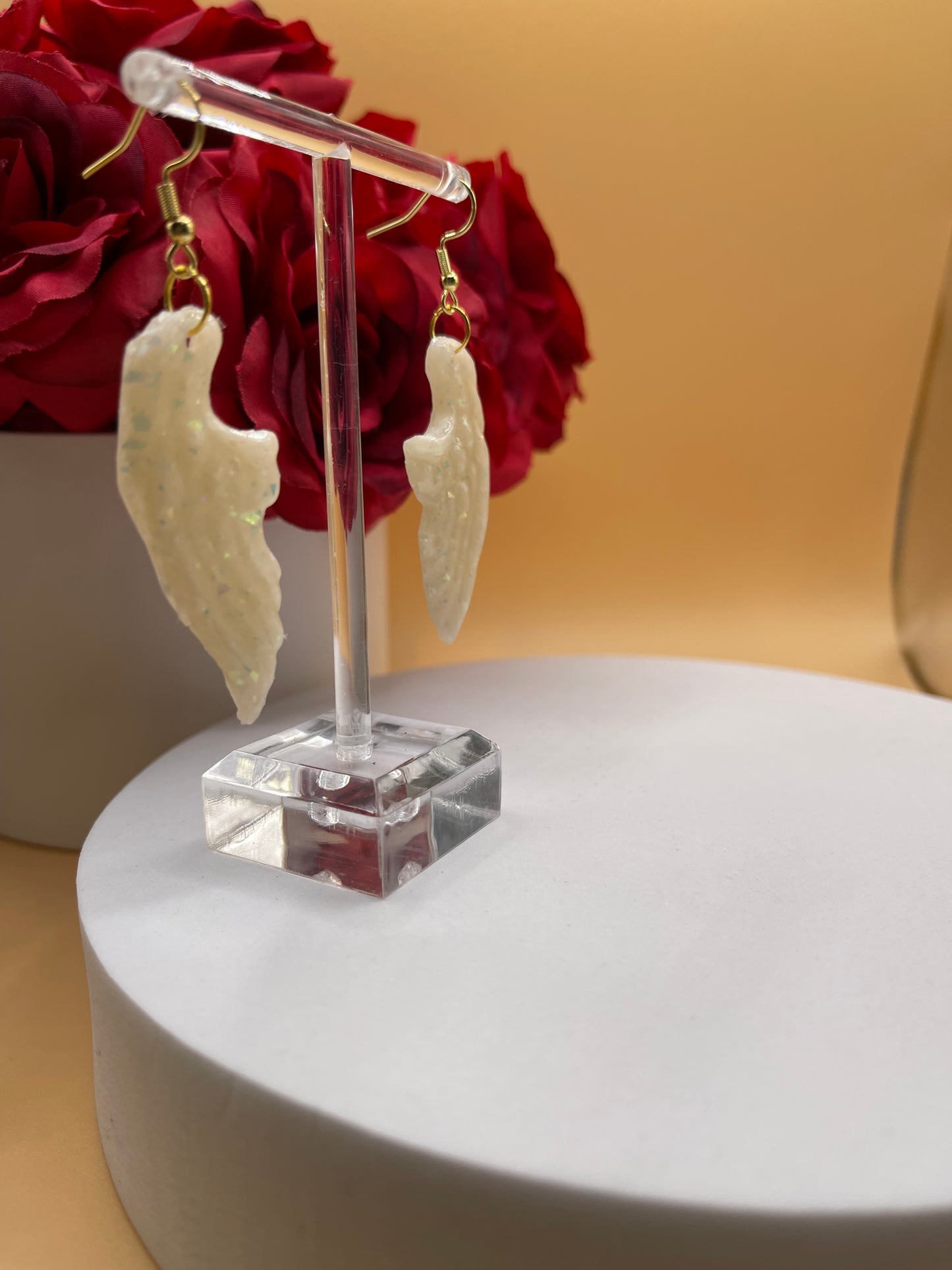 Opal-look Angel Wing Earrings