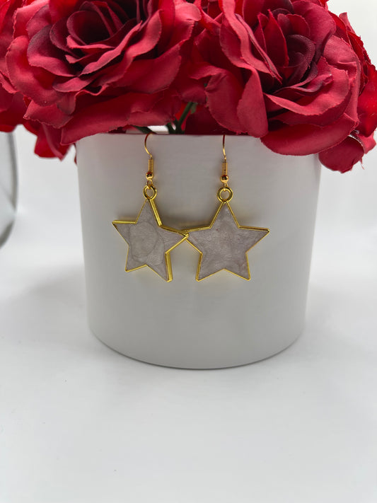 Polymer Clay Inlay Star Earrings