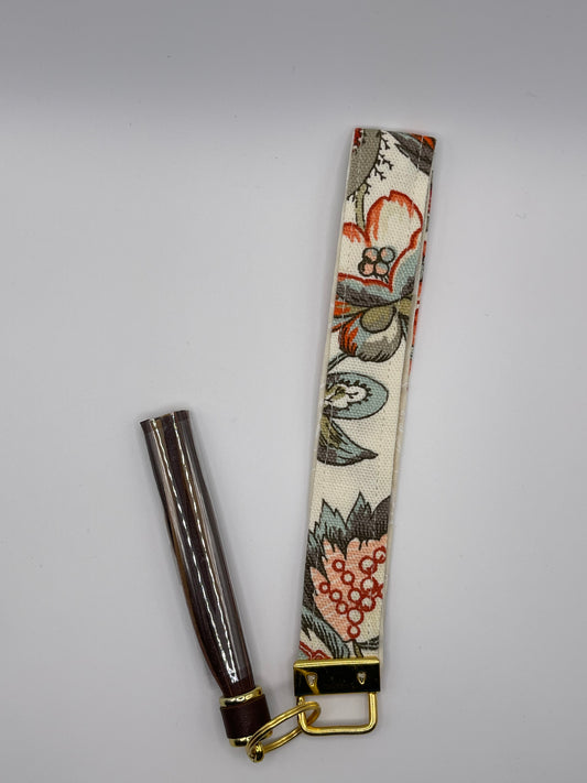 Floral Wristlet - Brown Tassel