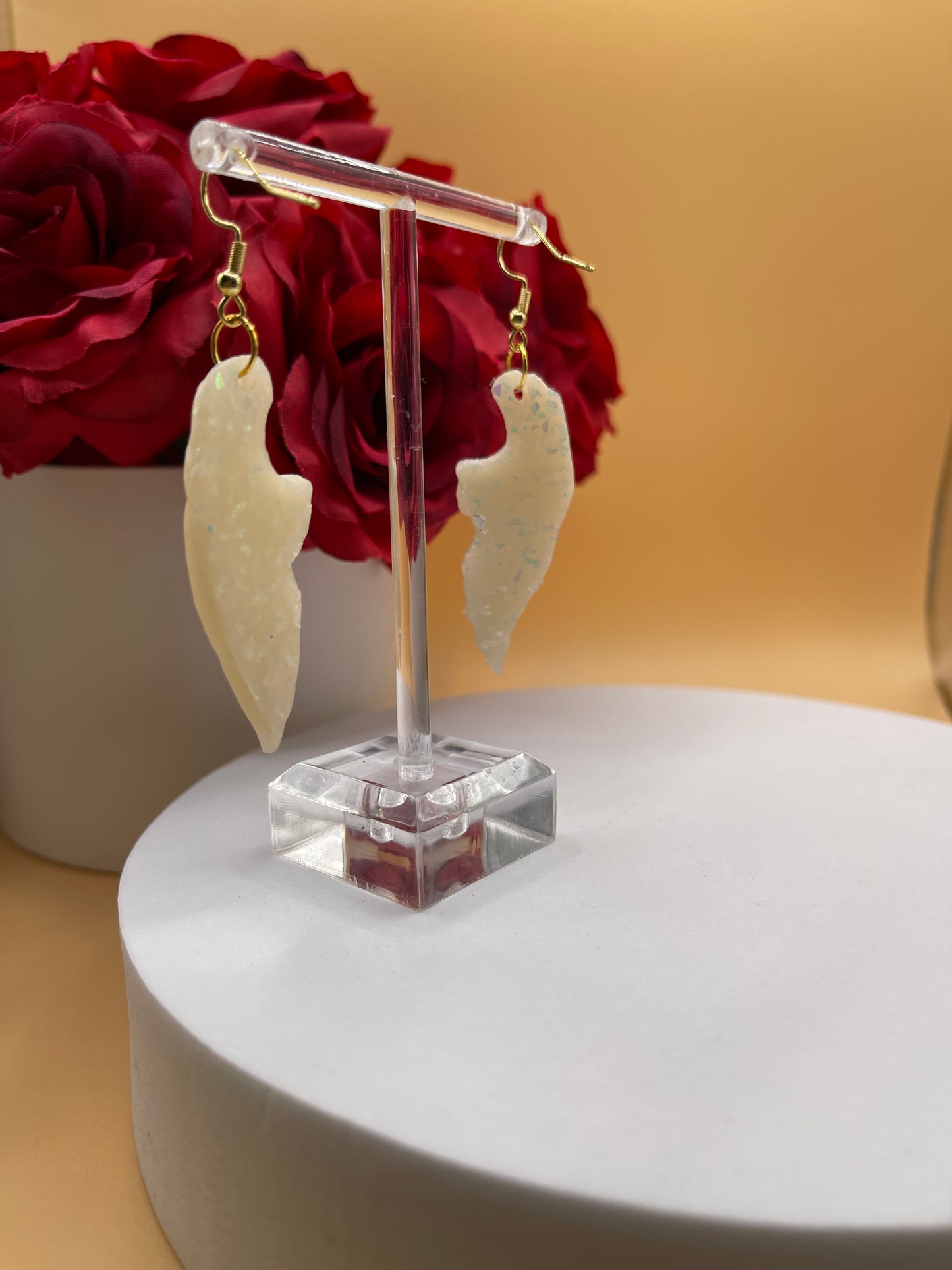 Opal-look Angel Wing Earrings