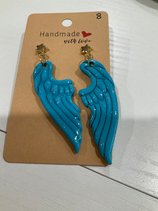 Turquoise Angel Wing Dangle Earrings