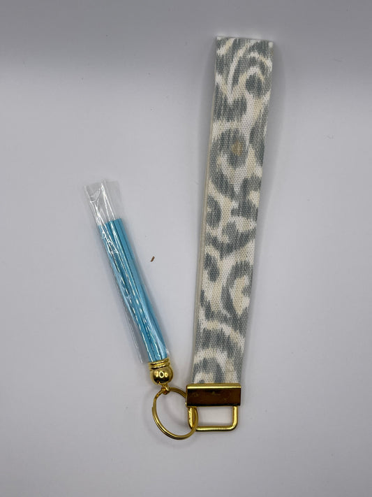 Ikat Wristlet - Blue Tassel