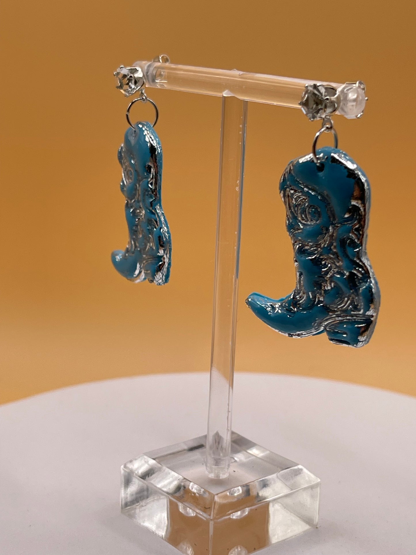 Turquoise Cowboy Boot Earrings