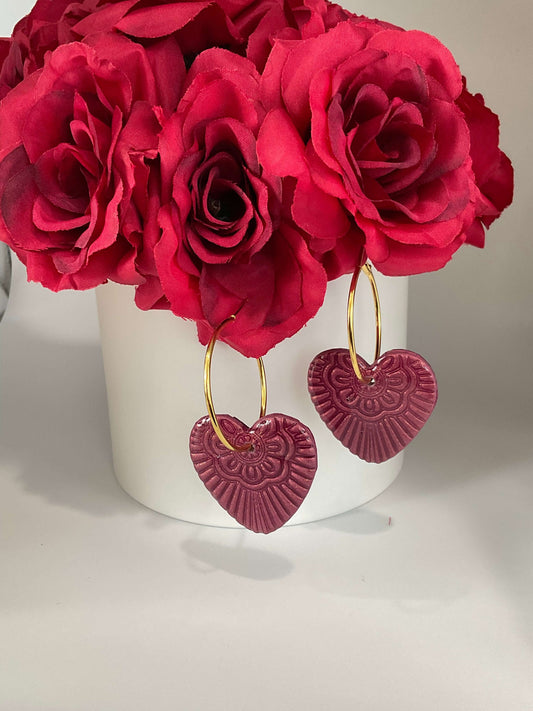 Heart Hoop Earrings