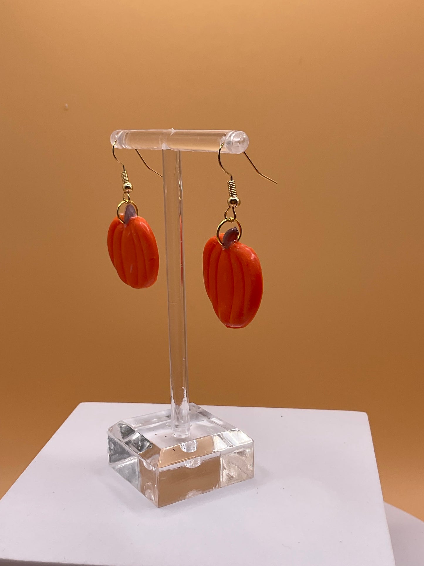 Fall Pumpkin Dangle Earrings | Autumn Gourds | Thanksgiving Earrings