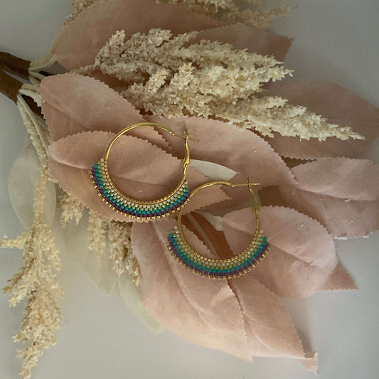 Beaded Hoop Earrings