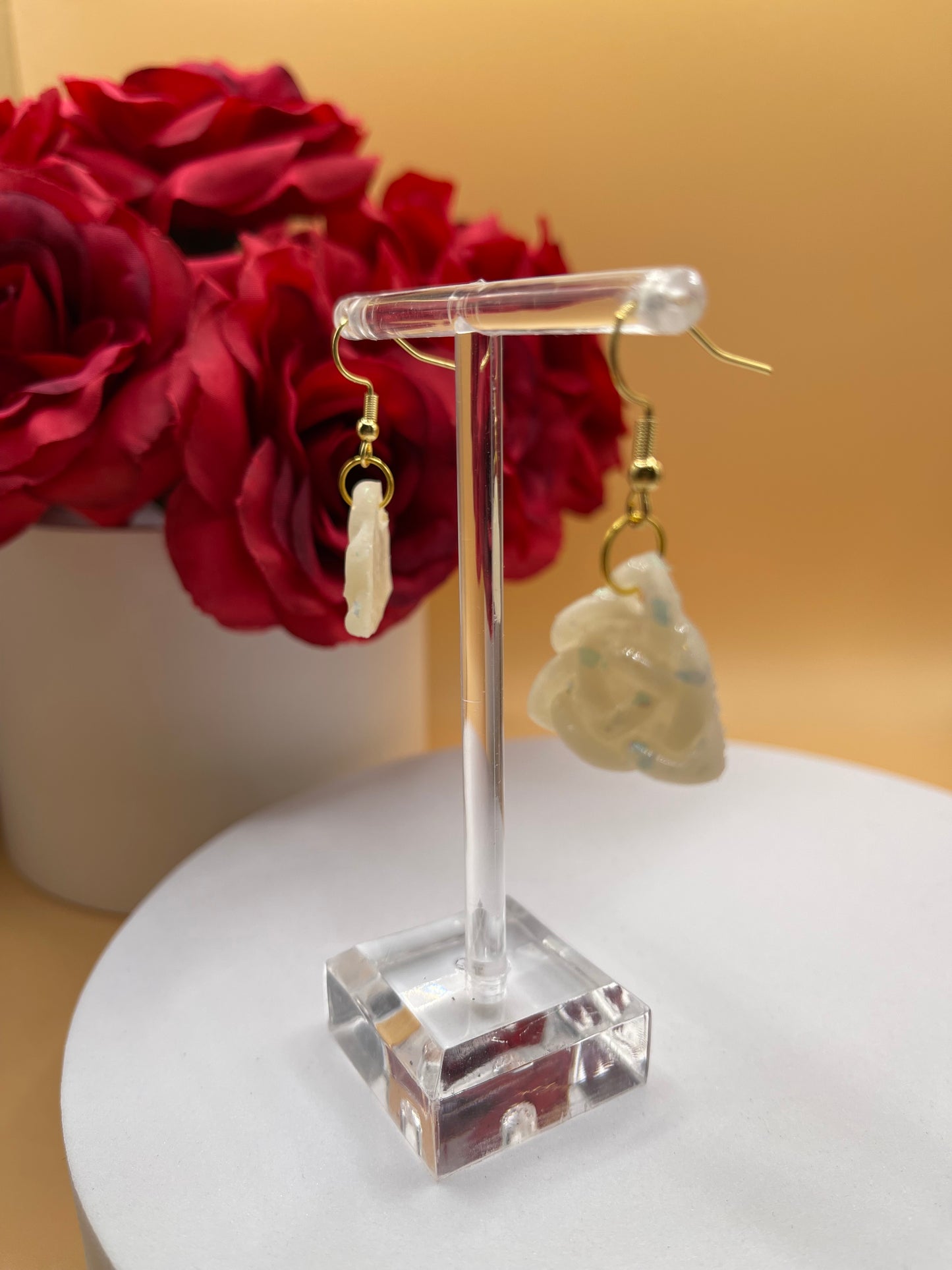 Celtic Knot Polymer Clay Opal-Look Earrings