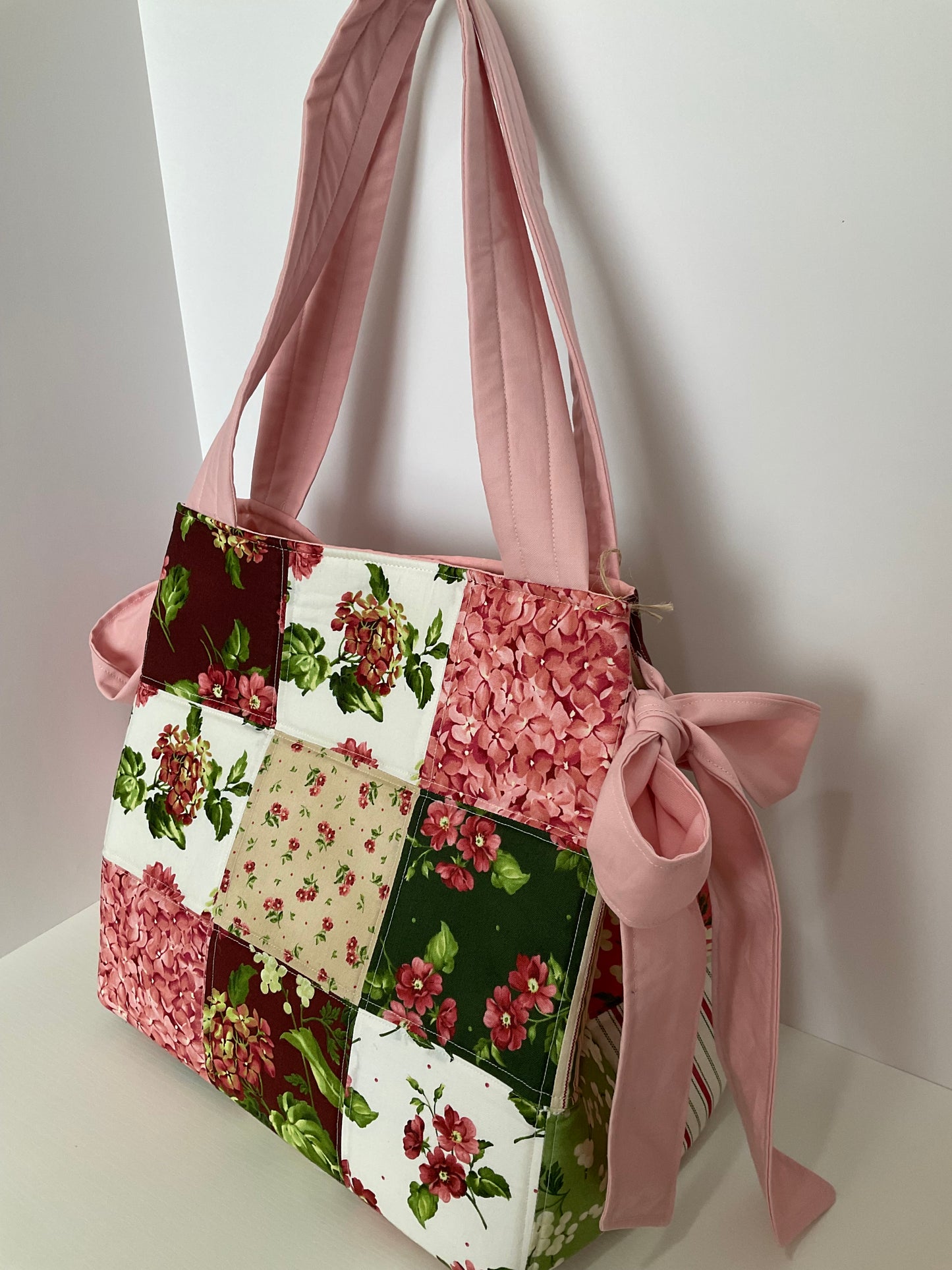 Quilted Patchwork Large Bow Tote