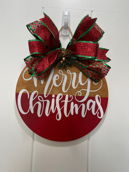 Merry Christmas Wooden Door Sign
