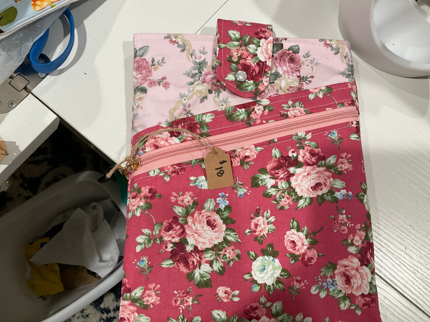 Pink Floral Book Sleeve