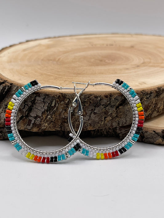 Beaded Hoop Earrings