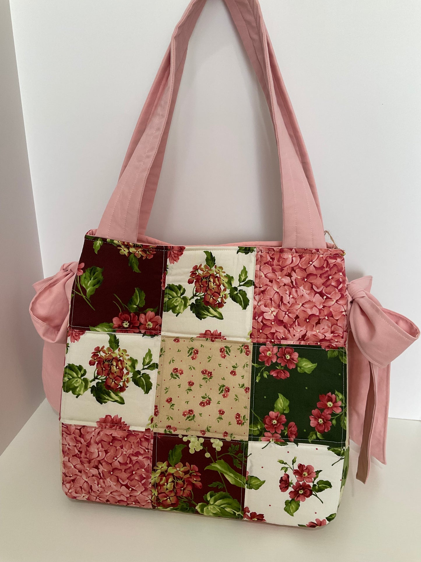 Quilted Patchwork Large Bow Tote