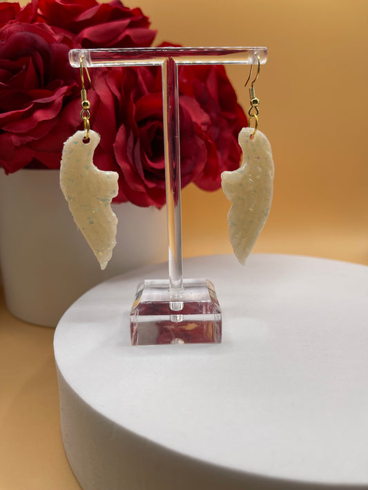 Opal-look Angel Wing Earrings