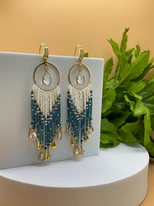 Elegant Beaded Dangle Earrings