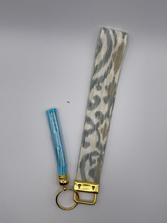 Ikat Wristlet - Blue Tassel